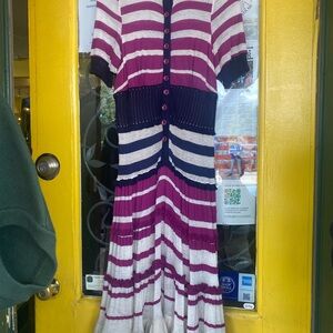 Byron Lars Vintage Knit Striped Dress